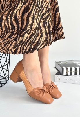 Agnet Taba Cilt Topuklu Ayakkabı