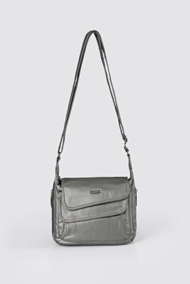 Jelli Gri Cilt Omuz Çantası