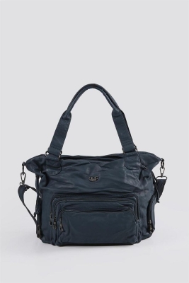 Katti Mavi Cilt Omuz Çantası