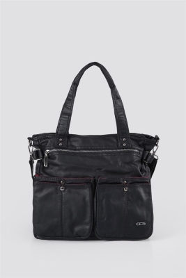 Opey Siyah Cilt Omuz Çantası