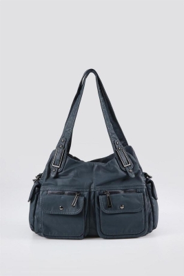 Oten Mavi Cilt Omuz Çantası