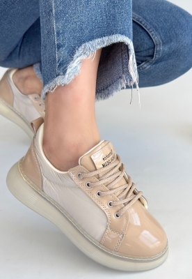 Piona Bej Rugan Bağcıklı Spor Ayakkabı