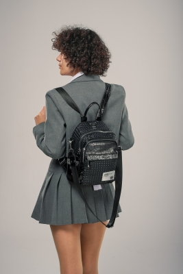 Tulip Siyah Cilt Sırt Çantası