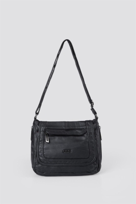 Ziwen Siyah Cilt Omuz Çantası